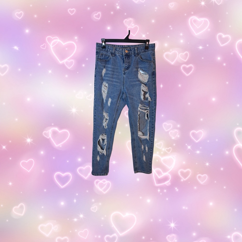 fashion nova distressed high waisted mom jeans